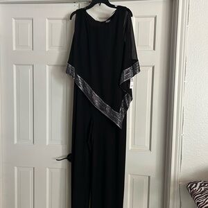 Elegant Black Jumpsuit with Silver Accents